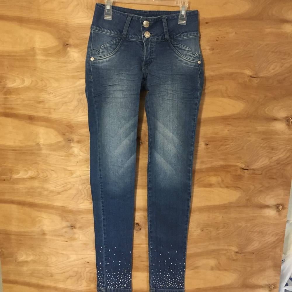 ROCCOBAROCCO Womens sz 4 tall blue Jeans skinny .